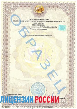 Образец сертификата соответствия (приложение) Новодвинск Сертификат ISO 22000